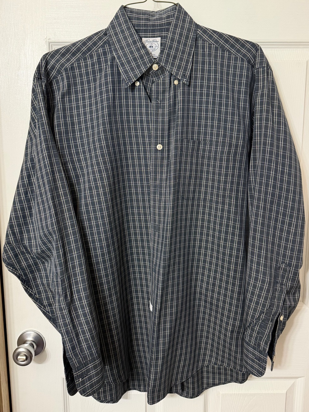 Brooks Brothers Navy Plaid Button-Down Shirt
